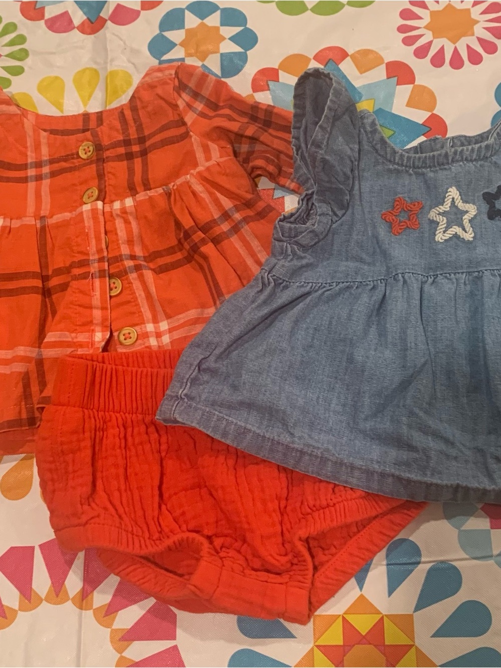 Red Plaid Baby Set with matching denim Top